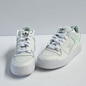 Adidas Forum Bold Sneakers White & Light Blue Platform Shoes Size 6